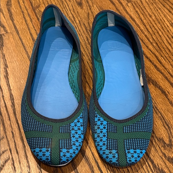 Tory Sport Slip on Flats Blue Green Size 8.5 - Picture 1 of 2